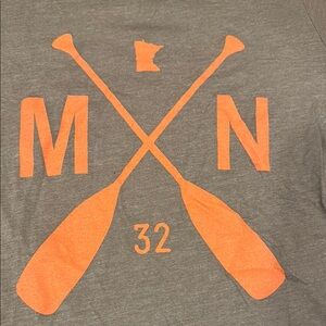 Gray and Orange Graphic Men's Shirt